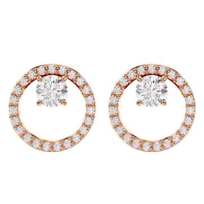 Boucles d'oreilles Constella Métal Doré Rose & Cristaux Blancs - 5692263 - Swarovski