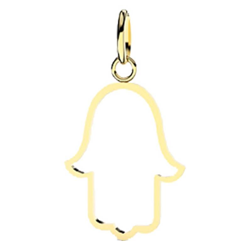 Openwork Yellow Gold 375 or 750 Hamsa Hand Pendant - Lucas Lucor
