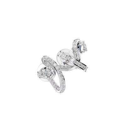 Boucles d'oreilles Manchettes Hyperbola Métal Rhodié & Cristaux Blancs - 5692424 - Swarovski