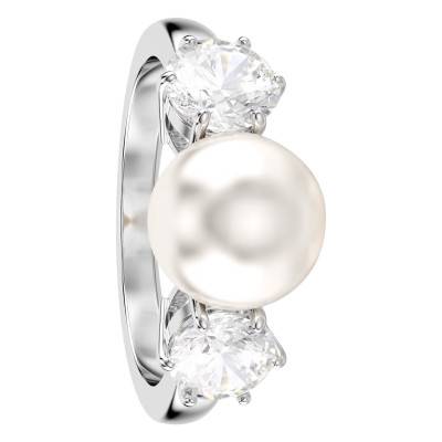 Bague Cocktail Matrix Métal Rhodié, Cristaux & Perle Blancs - 5689627 - Swarovski