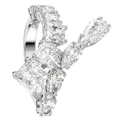 Matrix Ring in Rhodium-Plated Metal & White Crystals - 5705760 - Swarovski