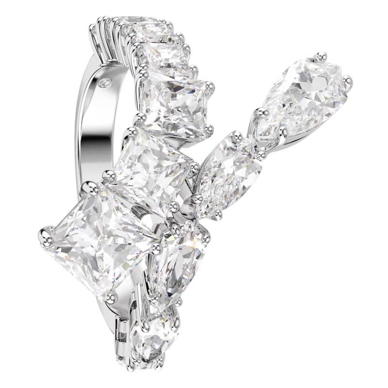 Matrix Ring in Rhodium-Plated Metal & White Crystals - 5705760 - Swarovski