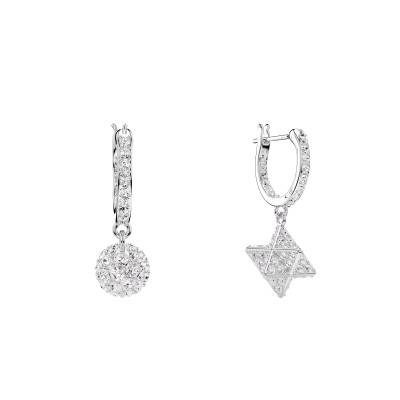 Boucles d'oreilles Dextera Métal Rhodié & Cristaux Blancs - 5693194 - Swarovski