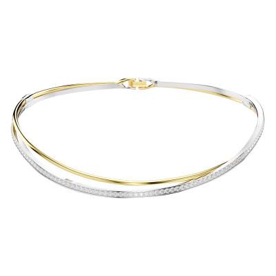 Collier Ras de Cou Hyperbola Métal Bicolore & Cristaux Blancs, Longueurs 32 cm et 35 cm - 5702409 - Swarovski