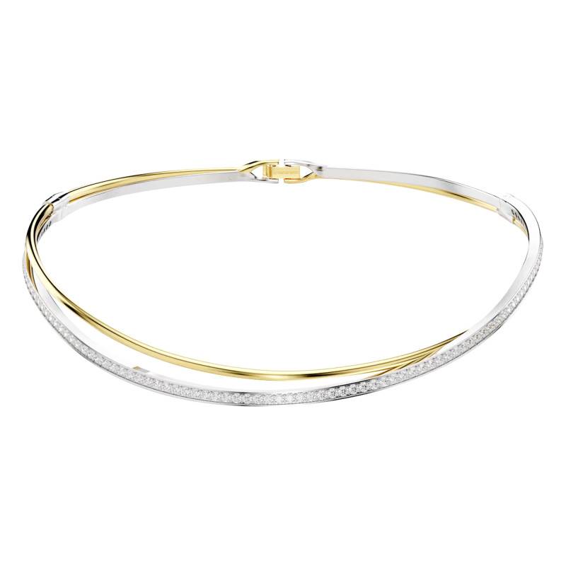 Swarovski Hyperbola Two-Tone Metal & White Crystals Choker Necklace, 32 cm or 35 cm - 5702409 - Swarovski