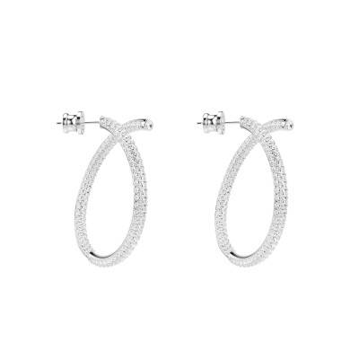 Boucles d'oreilles Dextera Métal Rhodié & Cristaux Blancs - 5695939 - Swarovski