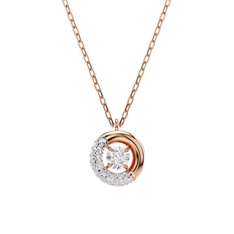 "Rose Gold-Toned Metal & White Crystal Dextera Necklace, Length 38 cm to 45 cm - 5692257" - Swarovski