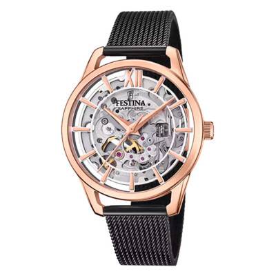 Montre Femme Automatique Squelette Noir F20628/3 - Festina
