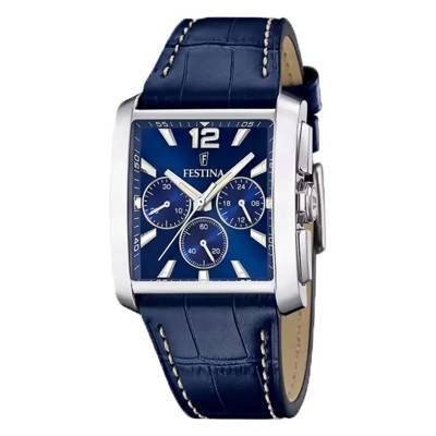 Montre Timeless Chronograph Cuir Bleu F20636/2 - Festina