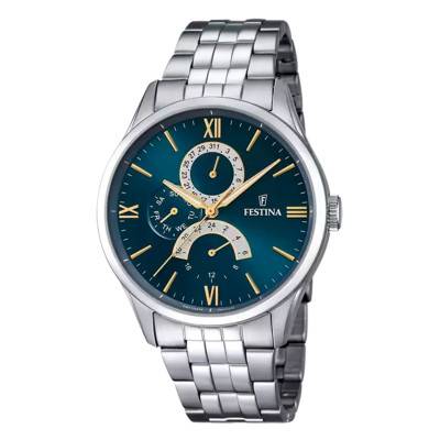 Montre Retro Homme Bleu Canard F16822/A - Festina