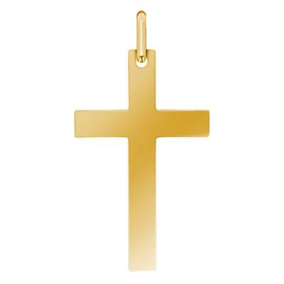 Croix à Fil Carré 20 x 30 mm Or Jaune 750 - Lucas Lucor