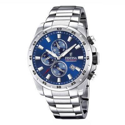 Montre Chrono Sport acier gris et bleu foncé F20463/2 - Festina