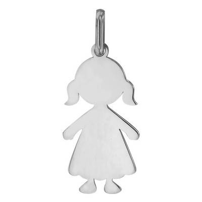 Pendentif Or Blanc 750 Petite Fille - Lucas Lucor
