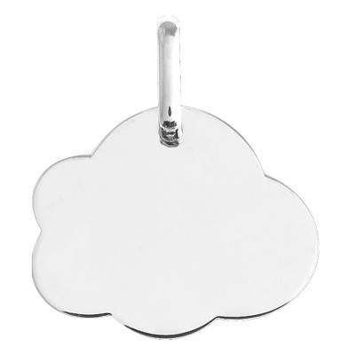 Pendentif Nuage à graver Nuage Or Blanc 375 - Lucas Lucor