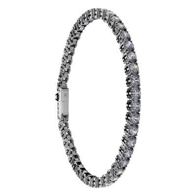 Matrix Ruthenium-Plated Metal & Crystals Tennis Bracelet, Length 15.50 cm to 19 cm - 5693927 - Swarovski