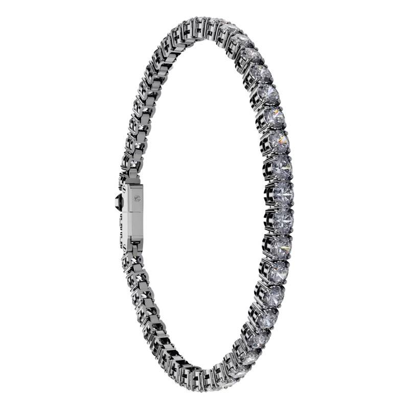 Matrix Ruthenium-Plated Metal & Crystals Tennis Bracelet, Length 15.50 cm to 19 cm - 5693927 - Swarovski