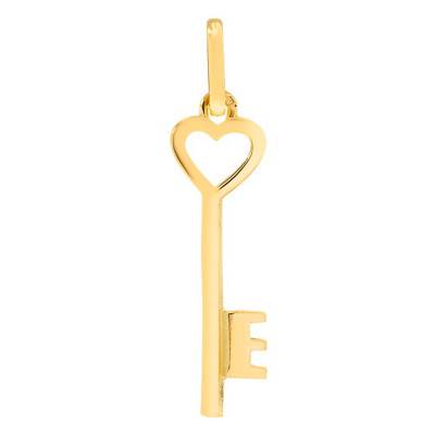 Yellow Gold 375 or 750 Heart Key Pendant - Lucas Lucor