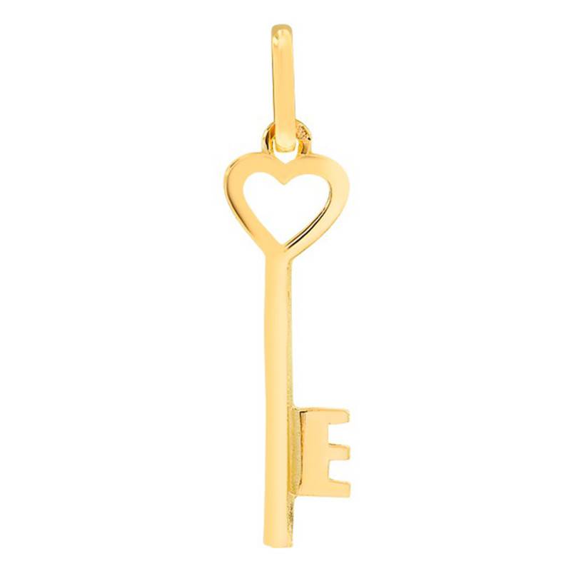 Yellow Gold 375 or 750 Heart Key Pendant - Lucas Lucor