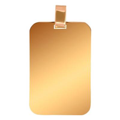 750 Yellow Gold Dog Tag Pendant, 22 x 33 mm - Lucas Lucor