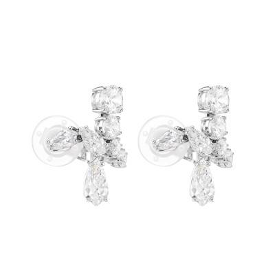 Boucles d'oreilles Matrix Métal Rhodié & Cristaux Blancs - 5692523 - Swarovski