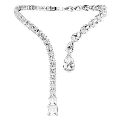 Collier Ouvert Matrix Métal Rhodié & Cristaux Blancs, Longueur 33 cm - 5692517 - Swarovski