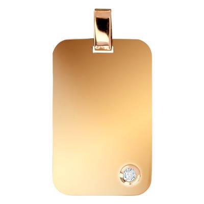Pendentif Or Jaune 750 & diamant plaque - Lucas Lucor