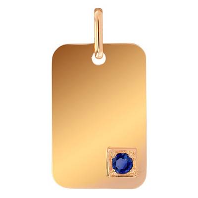Pendentif Plaque Or Jaune 375 & Saphir - Lucas Lucor