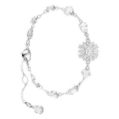 Bracelet Idyllia Métal Rhodié & Cristaux Blancs, Longueur 15,50 à 19,50 cm - Swarovski