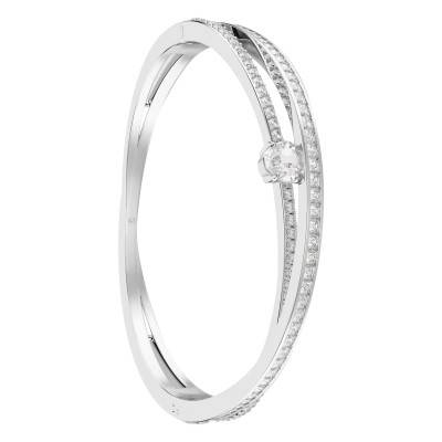 Bracelet Jonc Hyperbola Métal Rhodié & Cristaux Blancs, Longueurs 16 cm à 18,50 cm - 5691224 - Swarovski