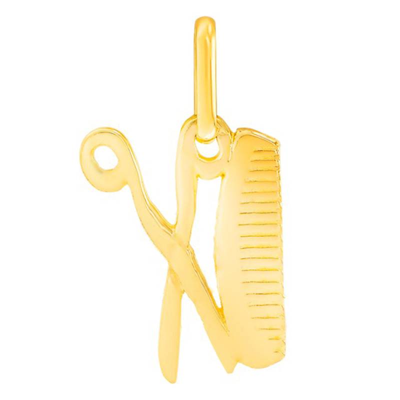 Scissors and Comb Yellow Gold 375 or 750 Pendant - Lucas Lucor