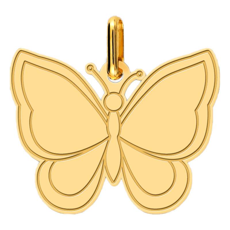 750/1000 Yellow Gold Butterfly Pendant - Lucas Lucor