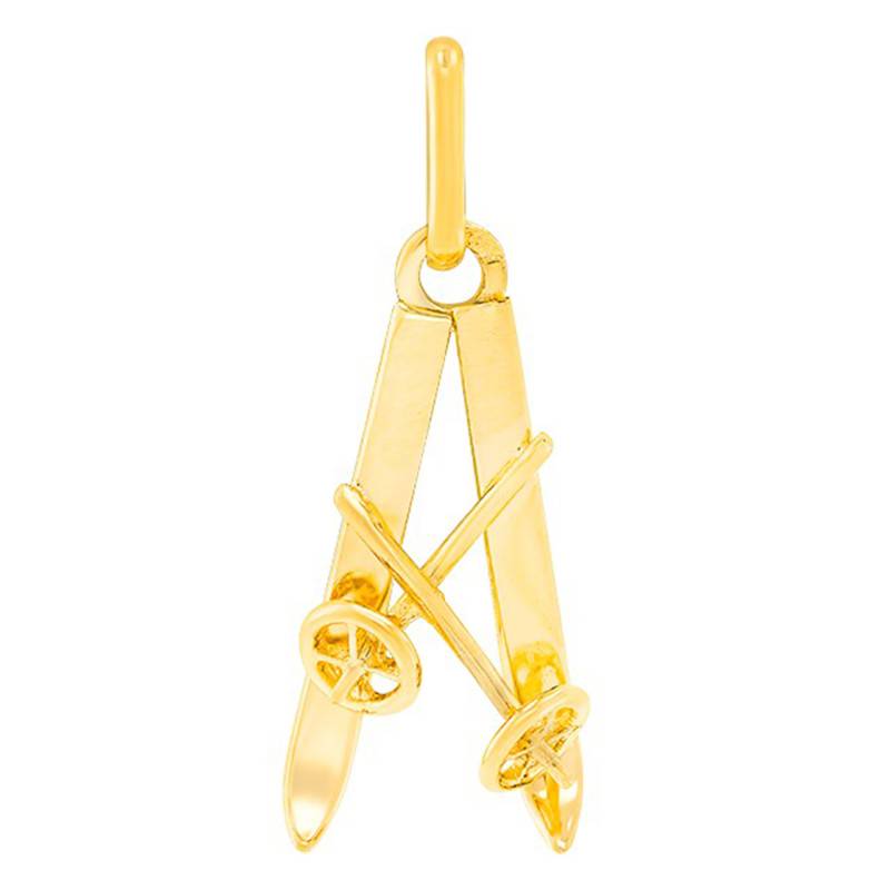 750/1000 Yellow Gold Ski Pendant - Lucas Lucor