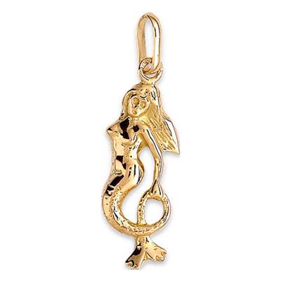 Mermaid 375/1000 or 750/1000 Yellow Gold Pendant - Lucas Lucor