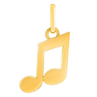 Yellow Gold Music Note Pendant 375 or 750 - Lucas Lucor