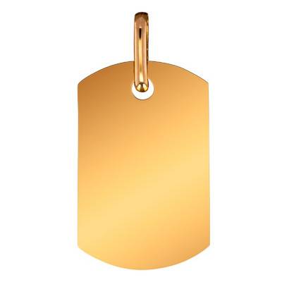 Pendentif Plaque Or Jaune 750, 12 x 19 mm - Lucas Lucor