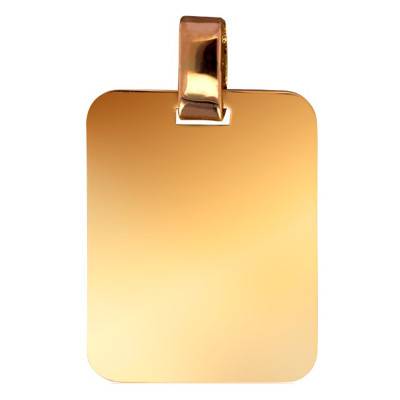375/1000 Yellow Gold Rectangular Plate Pendant, 15 x 18 mm - Lucas Lucor