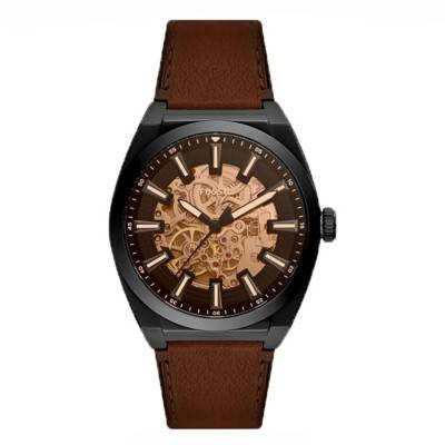 Fossil Everett Eco-Friendly Brown Leather Men's Watch ME3207 - Fossil