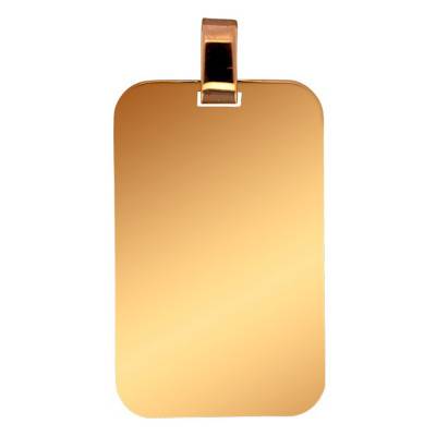 375 Yellow Gold Dog Tag Pendant, 16 x 25 mm - Lucas Lucor