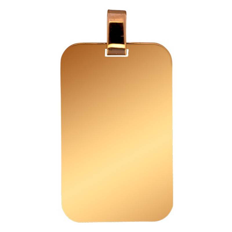 375 Yellow Gold Dog Tag Pendant, 16 x 25 mm - Lucas Lucor