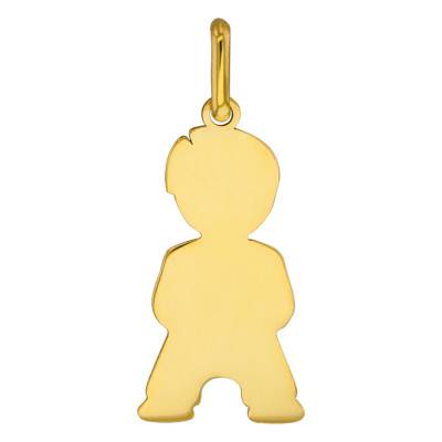 750/1000 Yellow Gold Boy Silhouette Pendant - Lucas Lucor