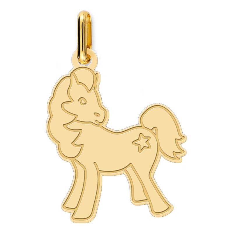 750/1000 Yellow Gold Little Horse Pendant - Lucas Lucor