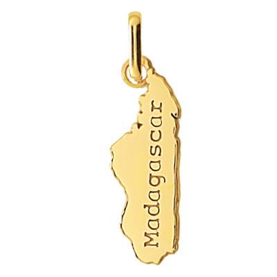 750 Yellow Gold Madagascar Pendant, 18 x 7 mm - Lucas Lucor