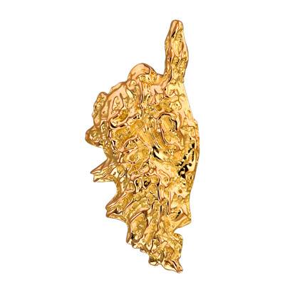 750 Yellow Gold Corsica Relief Pendant, 14 x 30 mm - Lucas Lucor