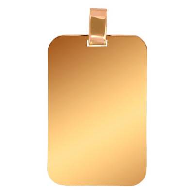 375 Yellow Gold Dog Tag Pendant, 22 x 33 mm - Lucas Lucor