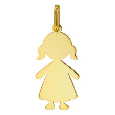 Pendentif Petite Fille & Or Jaune 750 - Lucas Lucor