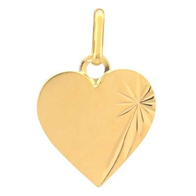 Pendentif Coeur Ensoleillé, Or Jaune 375 ou 750 - Lucas Lucor