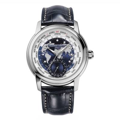 Manufacture Classic Worldtimer Gray Stainless Steel wall clock FC-718NWWM4H6 - Frédérique Constant