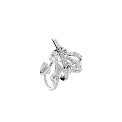 Boucles d'oreilles Manchettes Hyperbola Métal Rhodié & Cristaux Blancs - 5692427 - Swarovski