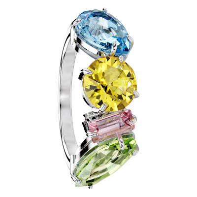 Bague Gema Métal Rhodié & Cristaux Multicolores - 5708939 - Swarovski