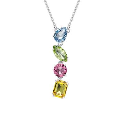 Collier en Y Gema Métal Rhodié & Cristaux Multicolores, Longueur 38 à 45 cm - 5692421 - Swarovski